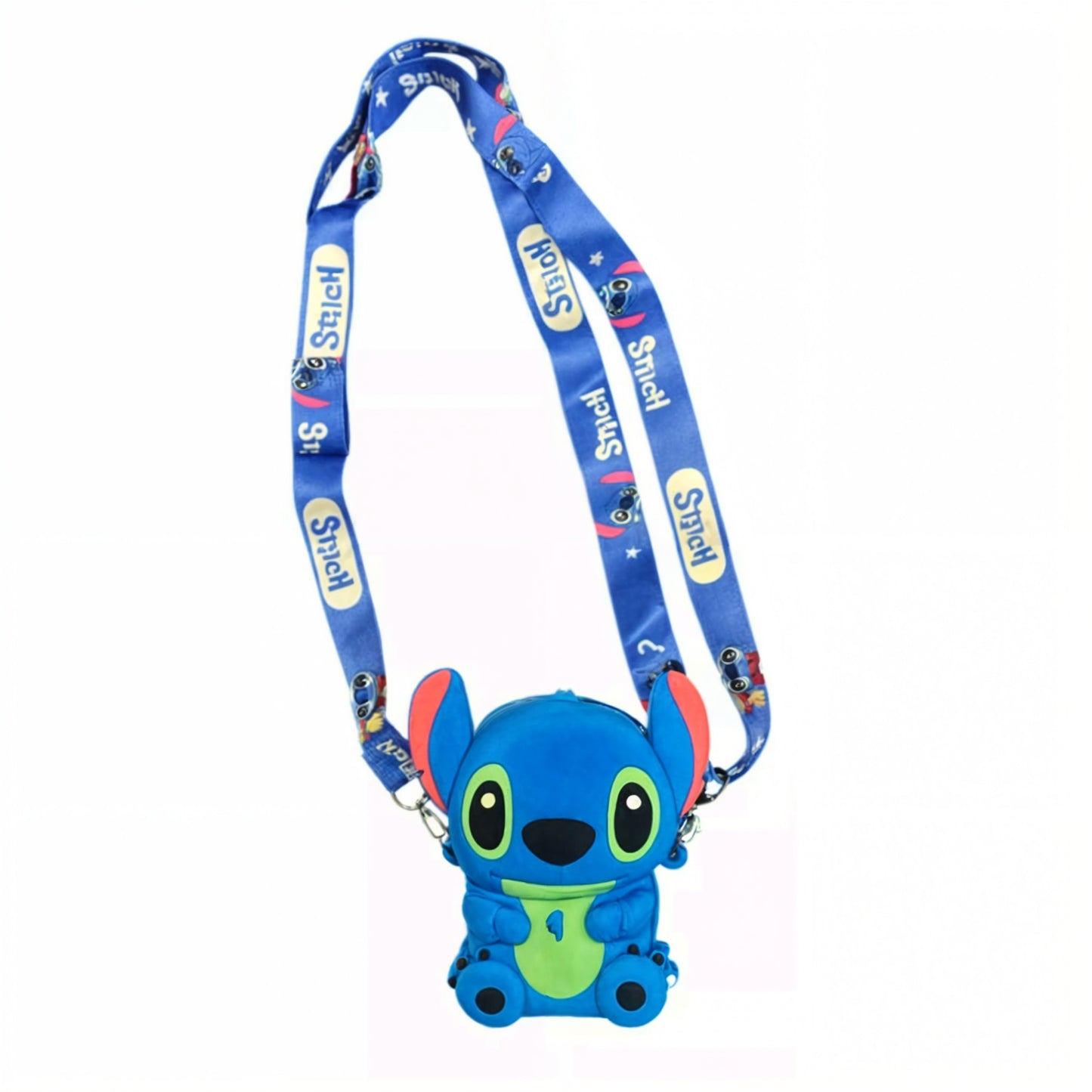 Bolsa Infantil Stitch / Transversal Silicone Carteira c/ Alça - Azul / Rosa