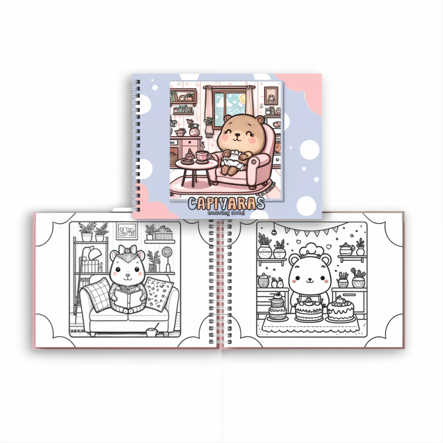 Kit Livro de Colorir + 48 Canetas Coloridas Capivaras Kids - Capivara Roxo Claro