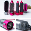 Pink/Prata - Escova Secador de Cabelo 5 em 1 Multifuncional