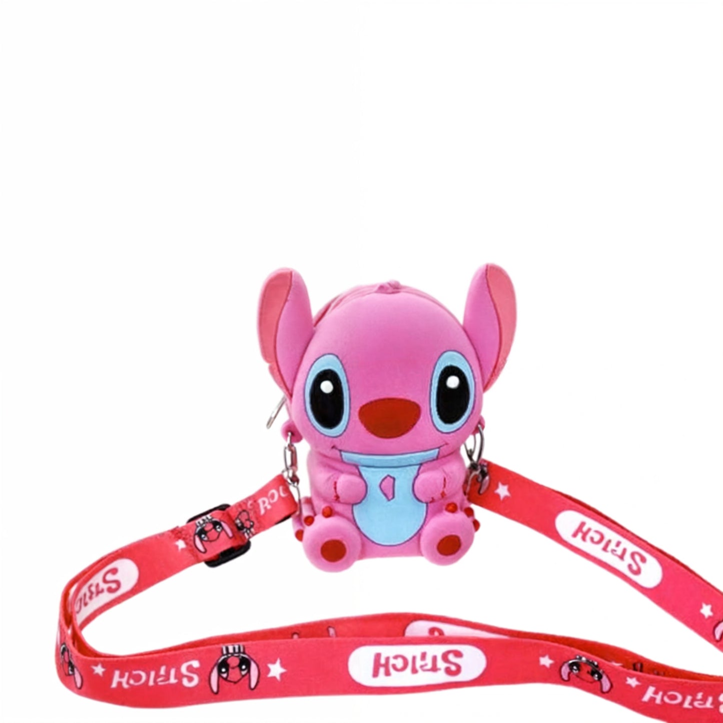 Bolsa Infantil Stitch / Transversal Silicone Carteira c/ Alça - Azul / Rosa