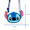 Bolsa Stitch Azul Rosa /Mini Bolsa Infantil Transversal Ajustável Silicone - Azul/ Rosa