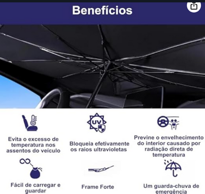 Protetor Solar Carro Para-brisa/ Repele Calor Protege Interior