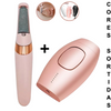Kit de Cuidados Femininos - Lixador de Pé Elétrico + Depilador Laser - Cores Variadas