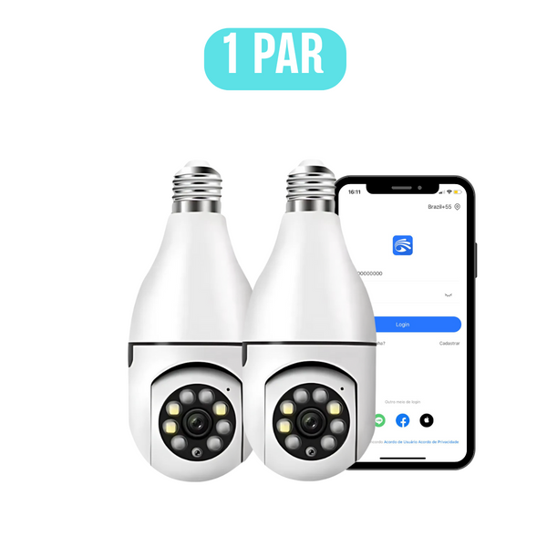 🛡️ Câmera Lâmpada de Segurança 360° Wi-Fi Full HD – Monitoramento Inteligente e Discreto