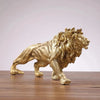 Estatueta Leão Dourado Decoração Ambiente Animal