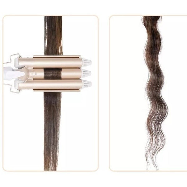 ✨ Modelador de Cachos 3 Ondas 25mm – Ondas Definidas, Brilho e Resultado Profissional em Casa