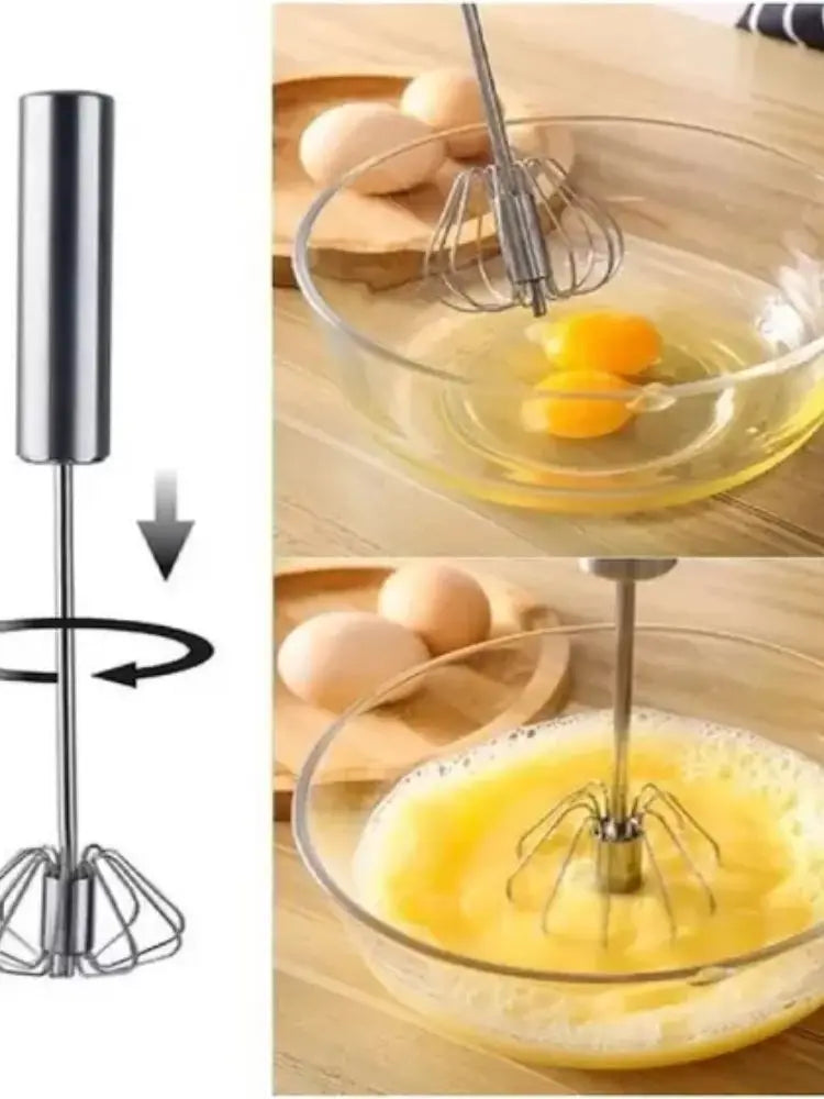 Batedor De Ovos Manual Em Aço Inoxidável