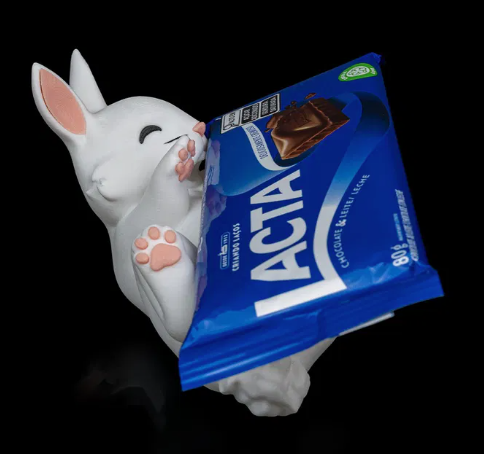 Coelho decorativo para segura barrinhas de chocolate