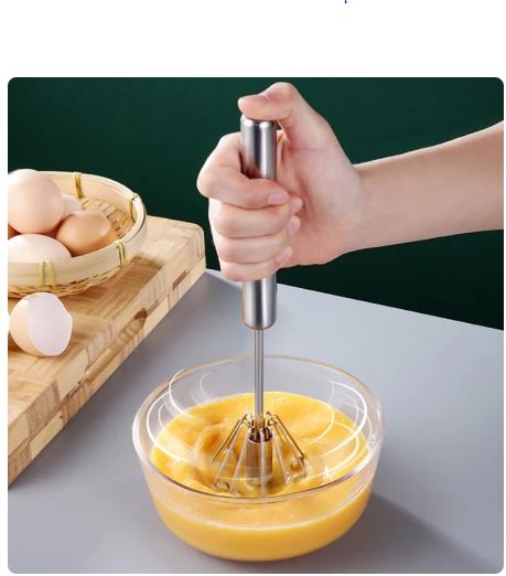 Batedor De Ovos Manual Em Aço Inoxidável