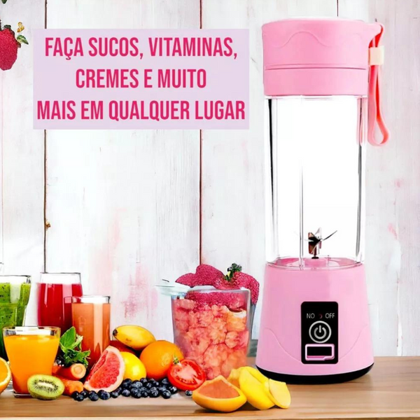 🥤 Mini Liquidificador Portátil Recarregável USB – Compacto, Potente e Perfeito para o Dia a Dia - Cores Sortidas
