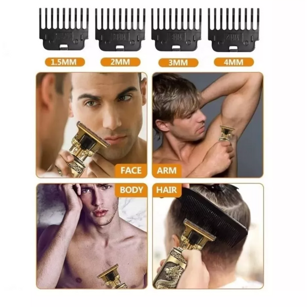⚡ Professional Cordless Hair and Beard Trimmer – Dragon Design and High Performance!