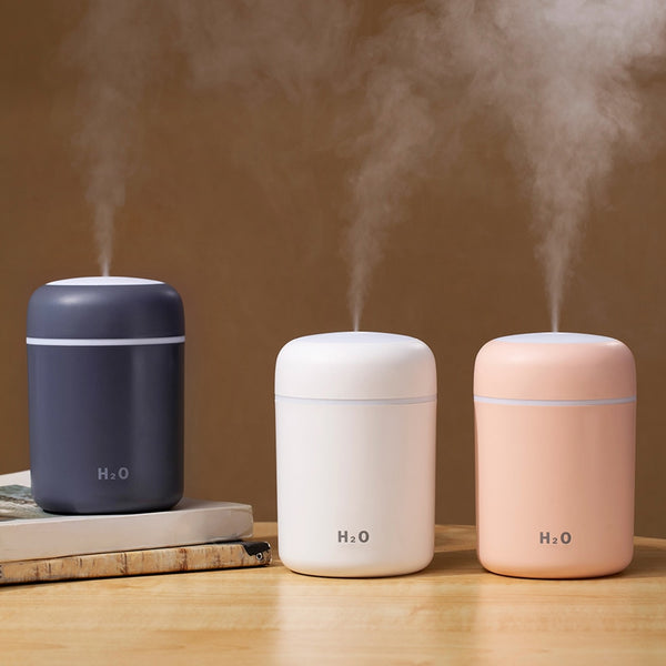 AirFresh Mini/ Mini Umidificador De Ar Portátil Com Lâmpada Noturna LED E Cabo USB - 300 ML